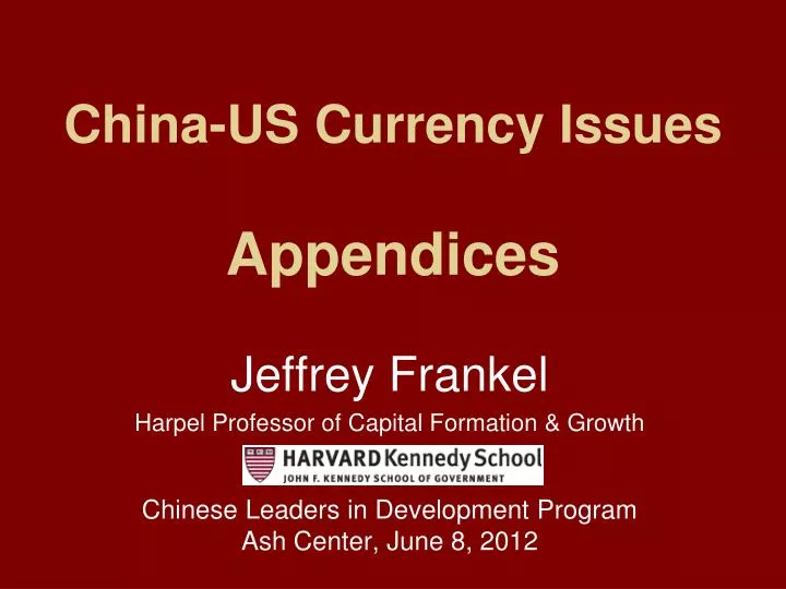china us currency issues appendices