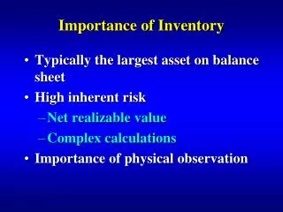 Importance of Inventory