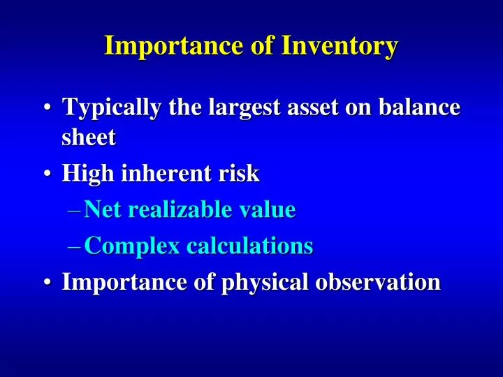 importance of inventory