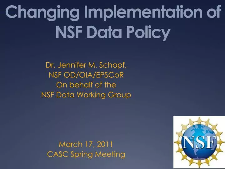 changing implementation of nsf data policy