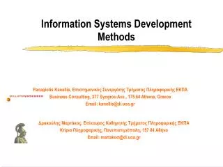 Information Systems Development Methods