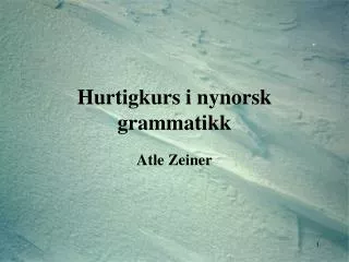 Hurtigkurs i nynorsk grammatikk