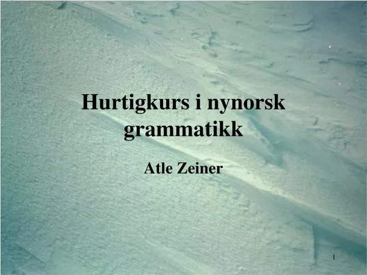 hurtigkurs i nynorsk grammatikk
