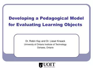 Developing a Pedagogical Model for Evaluating Learning Objects
