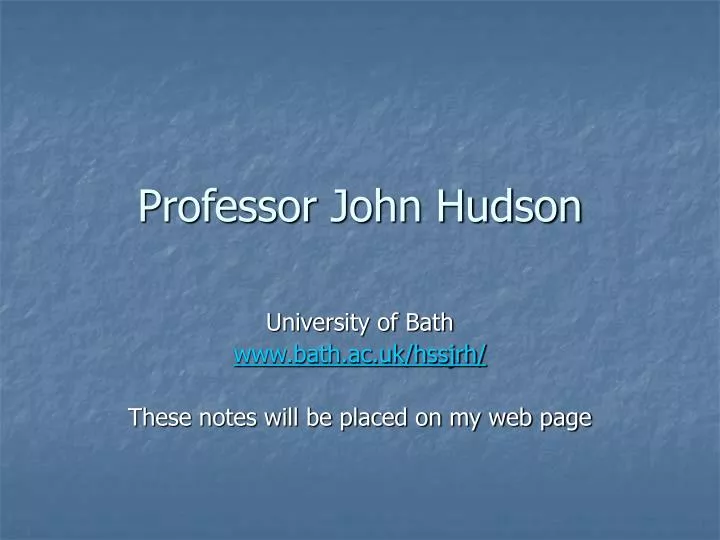 professor john hudson