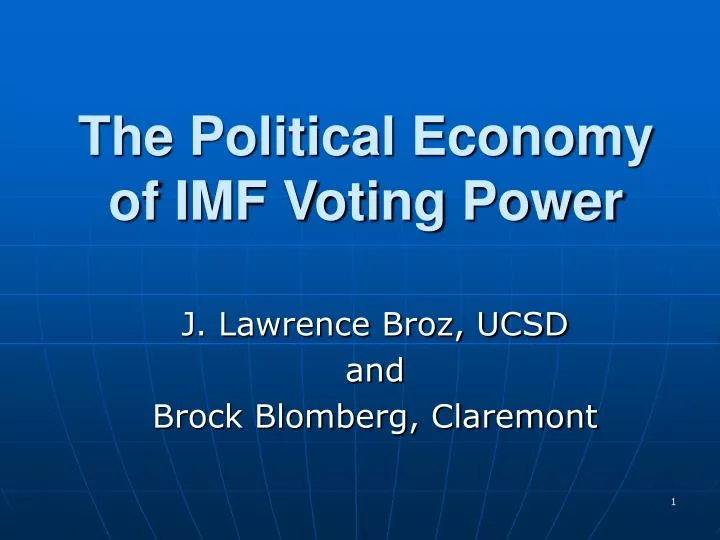 the political economy of imf voting power
