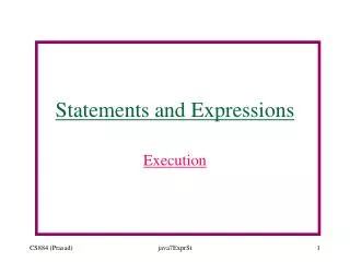 Statements and Expressions