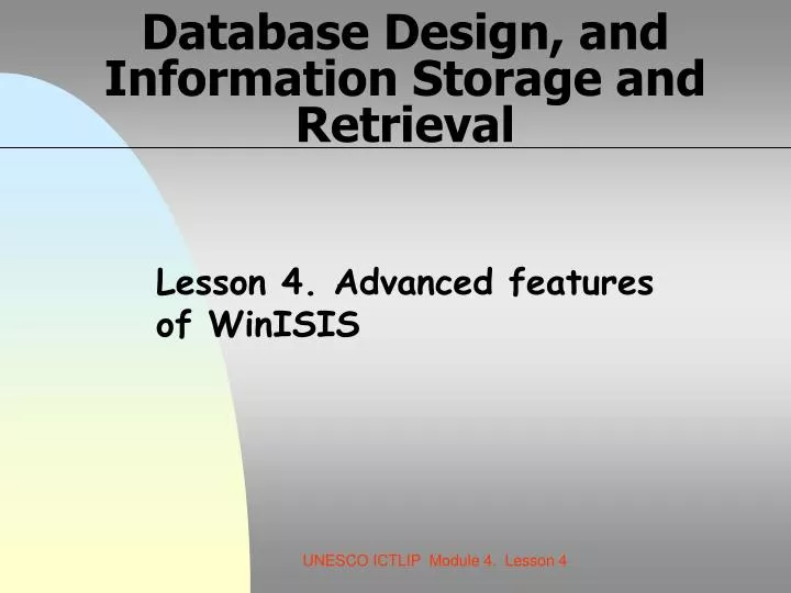 database design and information storage and retrieval