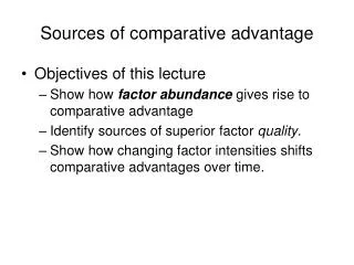 Sources of comparative advantage