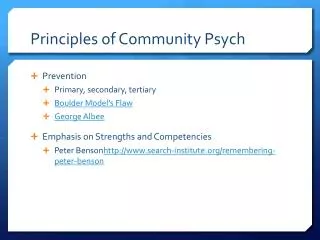 Principles of Community Psych