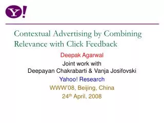 Contextual Advertising by Combining Relevance with Click Feedback