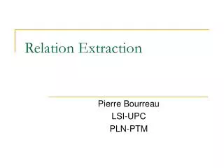 Relation Extraction