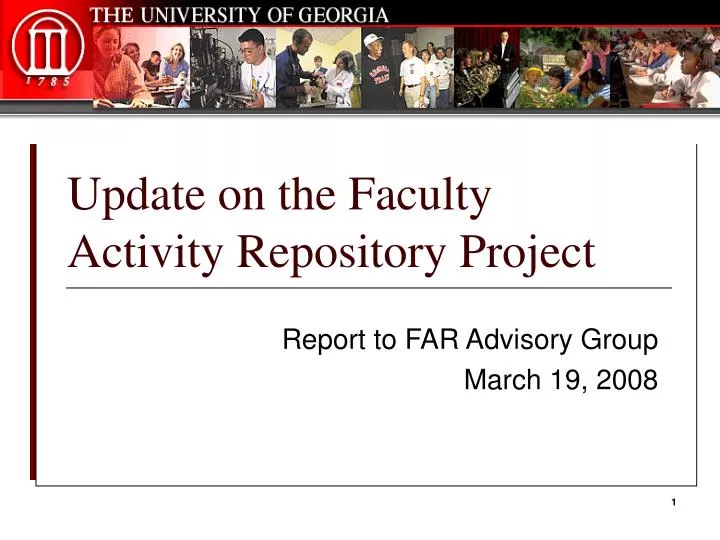 update on the faculty activity repository project