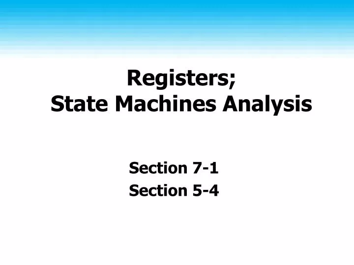registers state machines analysis