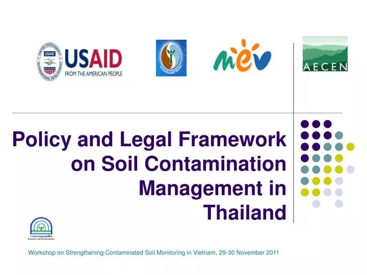 policy and legal framework on soil contamination management in thailand