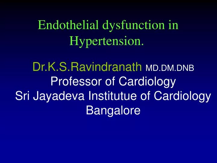 endothelial dysfunction in hypertension