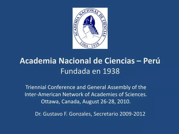 academia nacional de ciencias per fundada en 1938