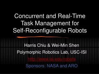 Concurrent and Real-Time Task Management for Self-Reconfigurable Robots