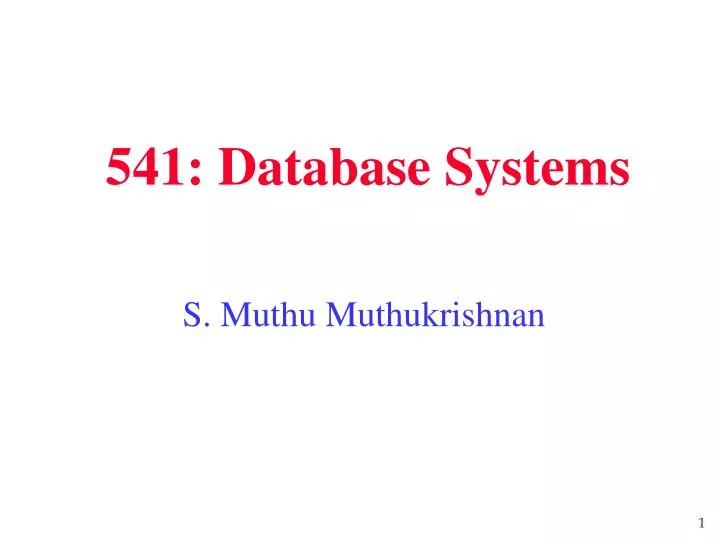 541 database systems