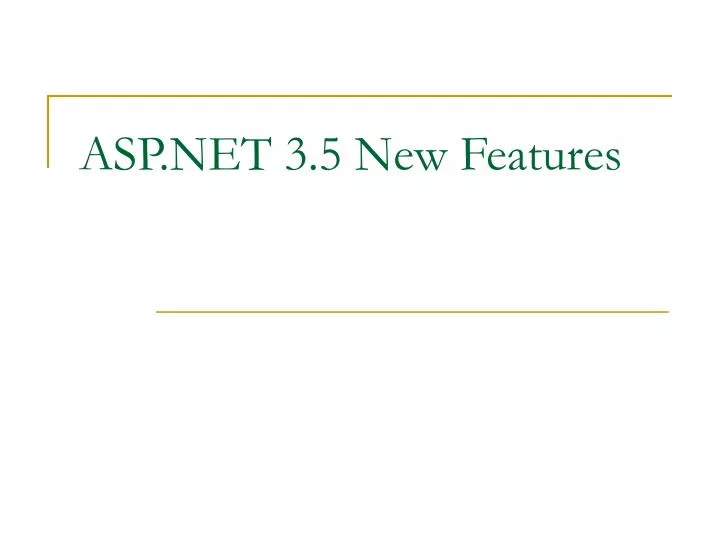 asp net 3 5 new features