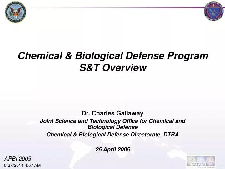 chemical biological defense program s t overview