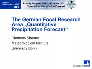 The German Focal Research Area „Quantitative Precipitation Forecast“
