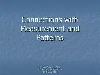 Connections with Measurement and Patterns