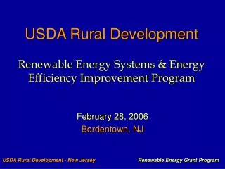 USDA Rural Development Renewable Energy Systems &amp; Energy Efficiency Improvement Program