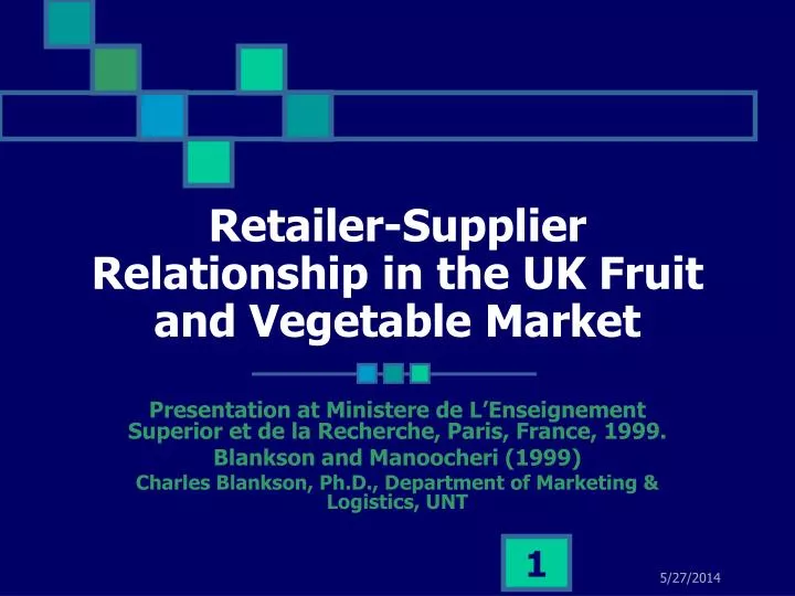 retailer supplier relationship in the uk fruit and vegetable market
