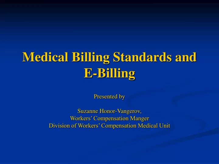 medical billing standards and e billing