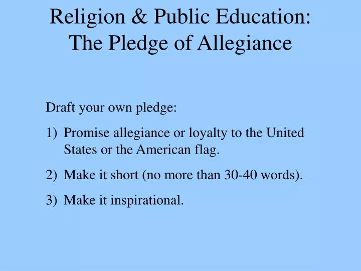 religion public education the pledge of allegiance