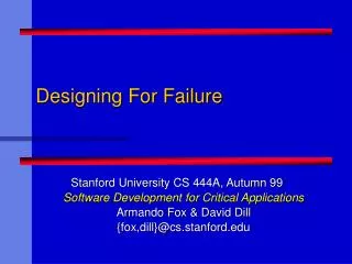 Designing For Failure