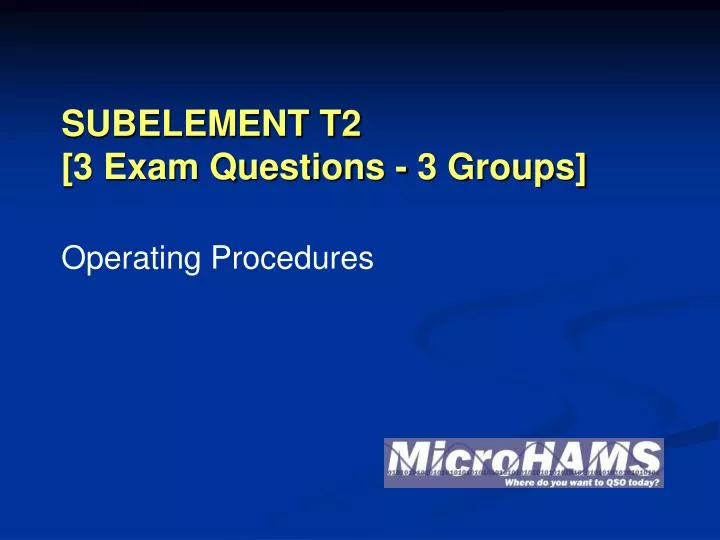 subelement t2 3 exam questions 3 groups