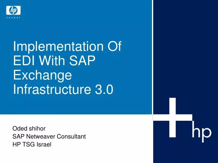 implementation of edi with sap exchange infrastructure 3 0