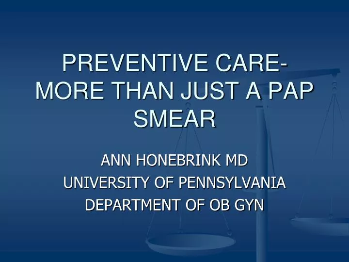 preventive care more than just a pap smear