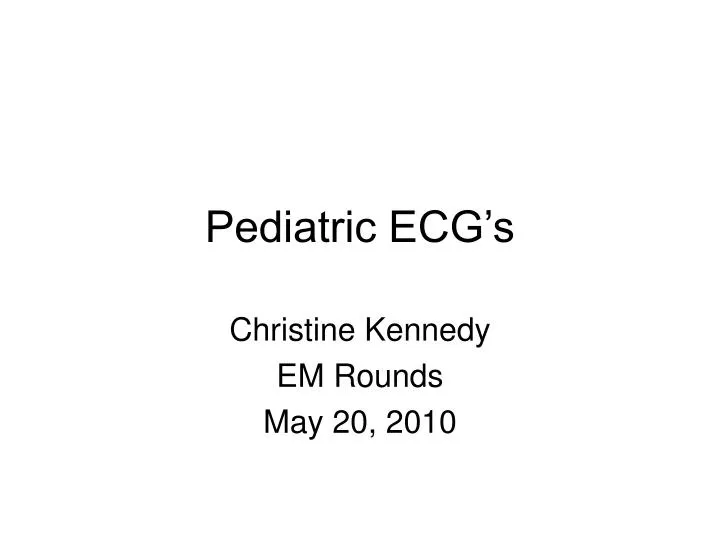 pediatric ecg s