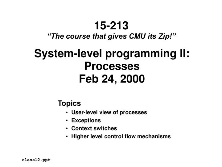 system level programming ii processes feb 24 2000