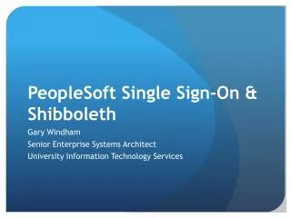 PeopleSoft Single Sign-On &amp; Shibboleth