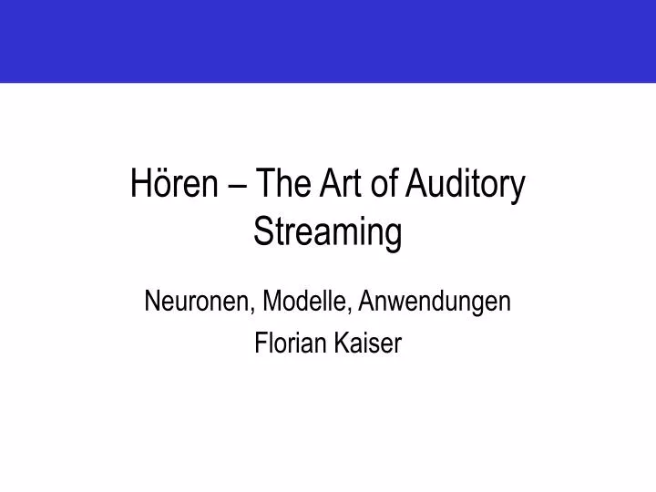 h ren the art of auditory streaming