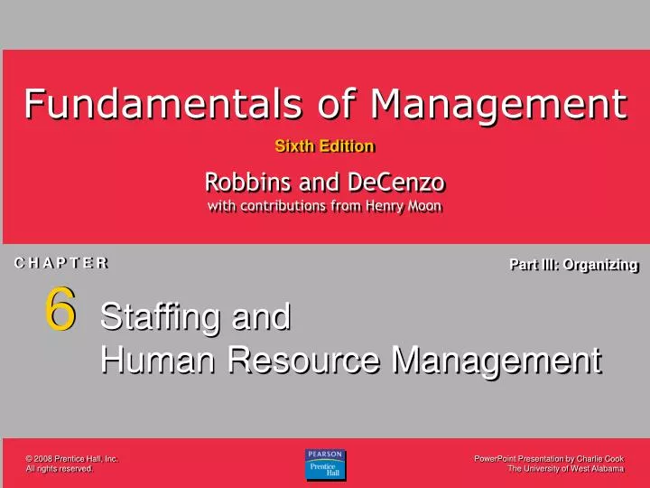 staffing and human resource management