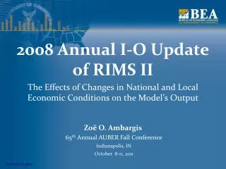 2008 Annual I-O Update of RIMS II