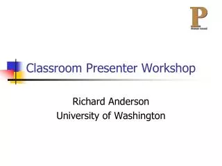 Classroom Presenter Workshop