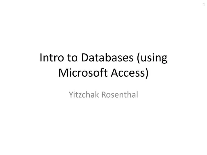 intro to databases using microsoft access