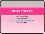 ORTAK DERSLER - slide 1