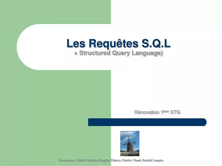 les requ tes s q l structured query language