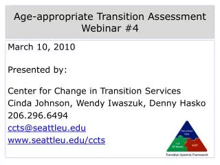 Age-appropriate Transition Assessment Webinar #4