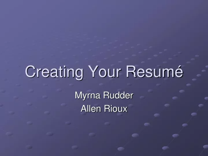 creating your resum