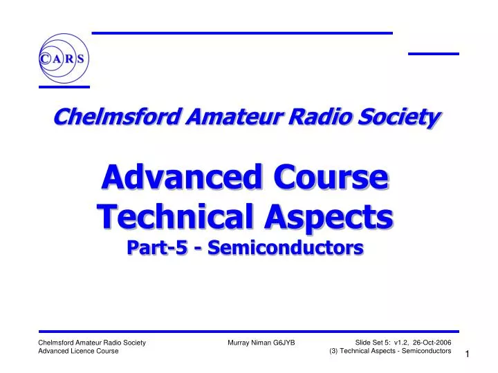 chelmsford amateur radio society advanced course technical aspects part 5 semiconductors