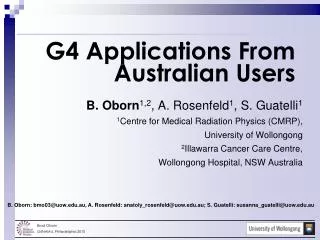 G4 Applications From Australian Users