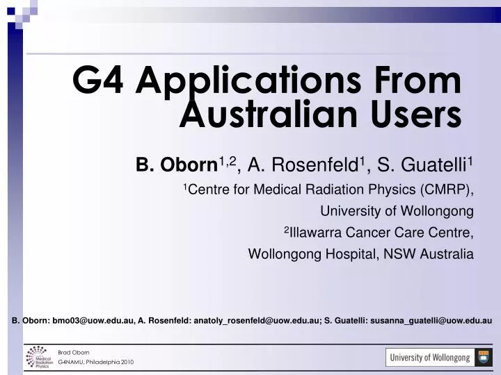 g4 applications from australian users